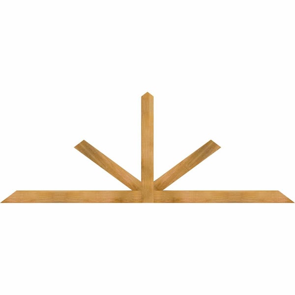 Ekena Millwork Saratoga Rough Sawn Timber Gable Bracket, Western Red Cedar, 96"W x 36"H x 2"D x 4"F, 9/12 Pitch GBW096X36X0204SAR00RWR - main